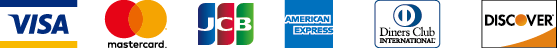 VISA／Master／JCB／AMEX／diners／Discover