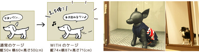 新宿店ホテルの広めのケージ